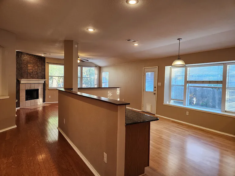 kitchen is open to living area