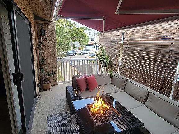 outdoor deck with rectractable remote control awning