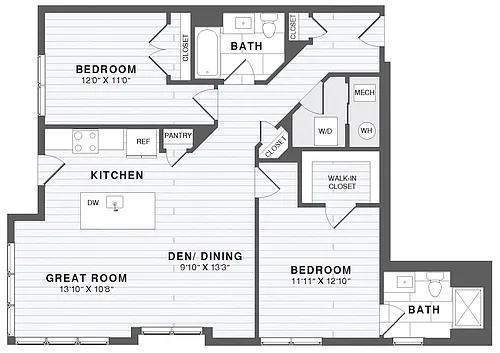 Floor plan 2 Bed/2 Bath-B5