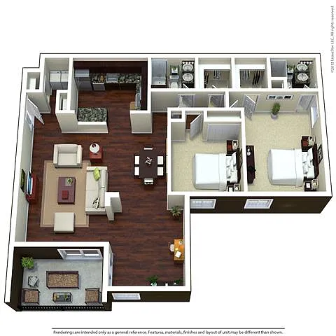 Floor plan 2 Bed 2 Bath