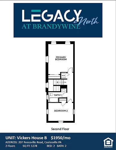 Floor plan 2 Bedroom and 2 Bath