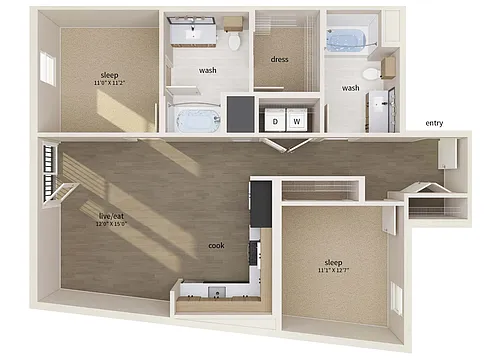 Floor plan B3 Building 200 Income Restricted