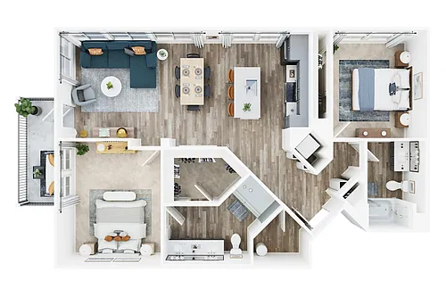 Floor plan Two Bedroom | B3