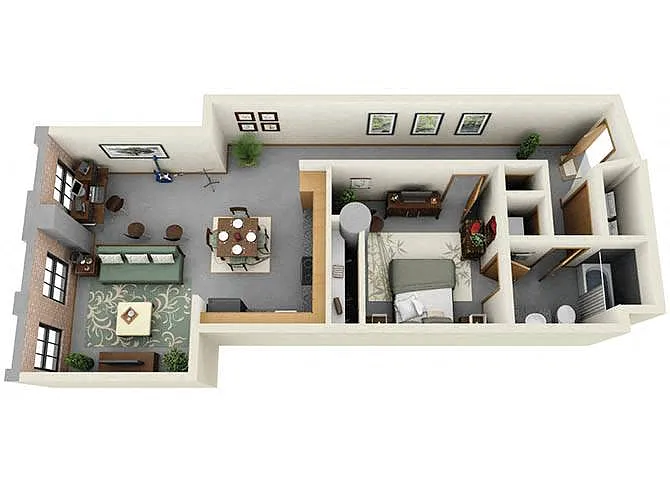 Floor plan One Bedroom Loft