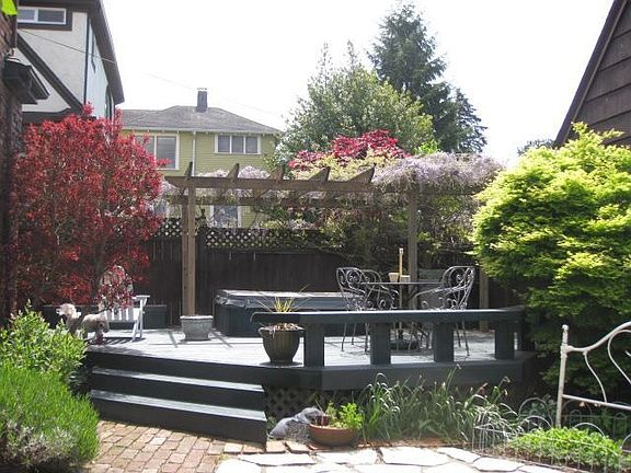 Private back yard, deck