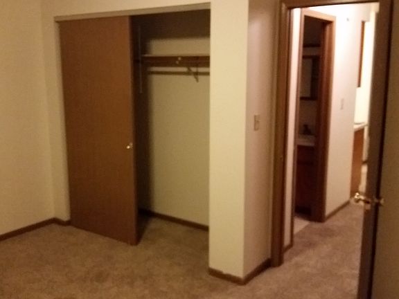 bedroom and closet