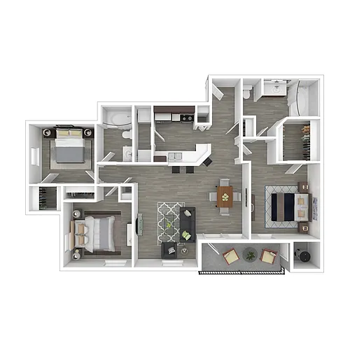 Floor plan 3 Bedroom 2 Bathroom Renovated