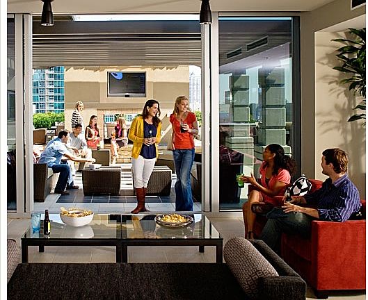 Outdoor living and club room on 11th floor