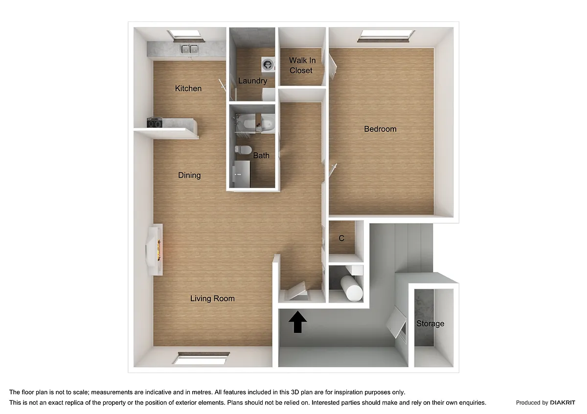 Floor plan One Bedroom, One Bath
