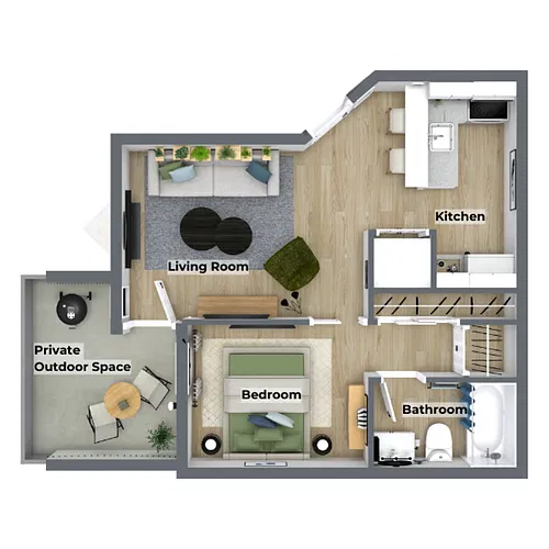 Floor plan Junior One Bedroom