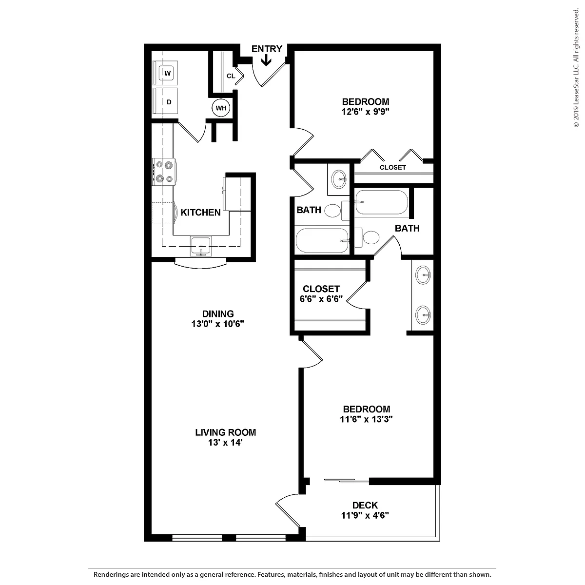 Floor plan 2 Bed/2 Bath-Coast