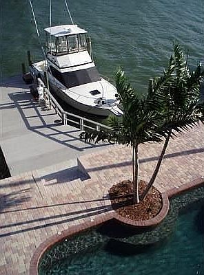 Deep water boat dock and lift. 