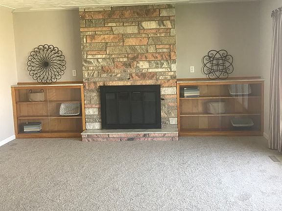 Stone fireplace/built-ins