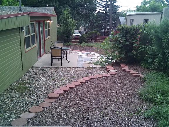 Fully fenced and private backyard with patio.