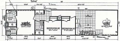 Floor plan Single Section Home 3 Bed/ 2 Bath
