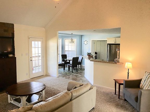 Kitchen opens to living room
