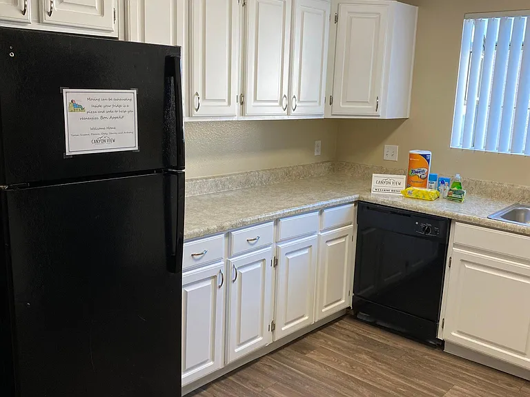downstairs 2 bedroom - left side of kitchen with LED ceiling fixture