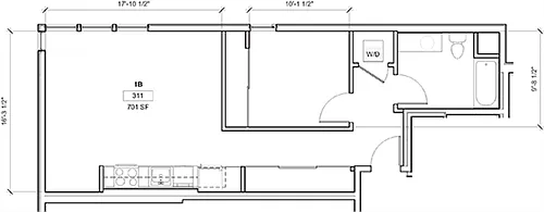 Floor plan 1 Bedroom A
