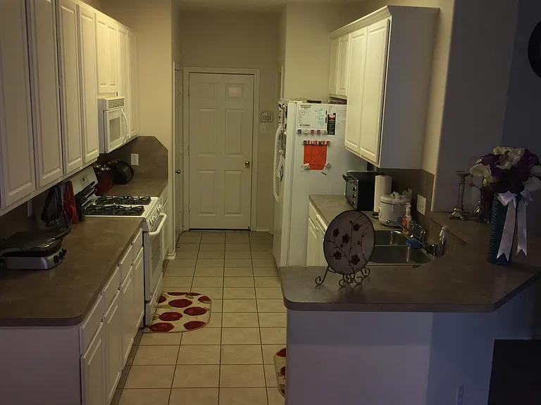 Galley Kitchen open to Living Room