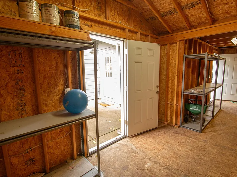 both doors entering the long storage shed.