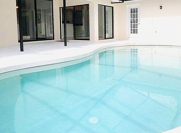 Pool and covered seating area

.