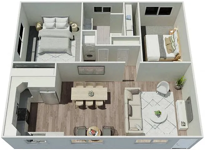 Floor plan 2 Bd, 1 Ba Grand Villa