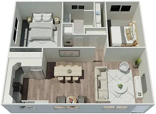 Floor plan 2 Bd, 1 Ba Grand Villa
