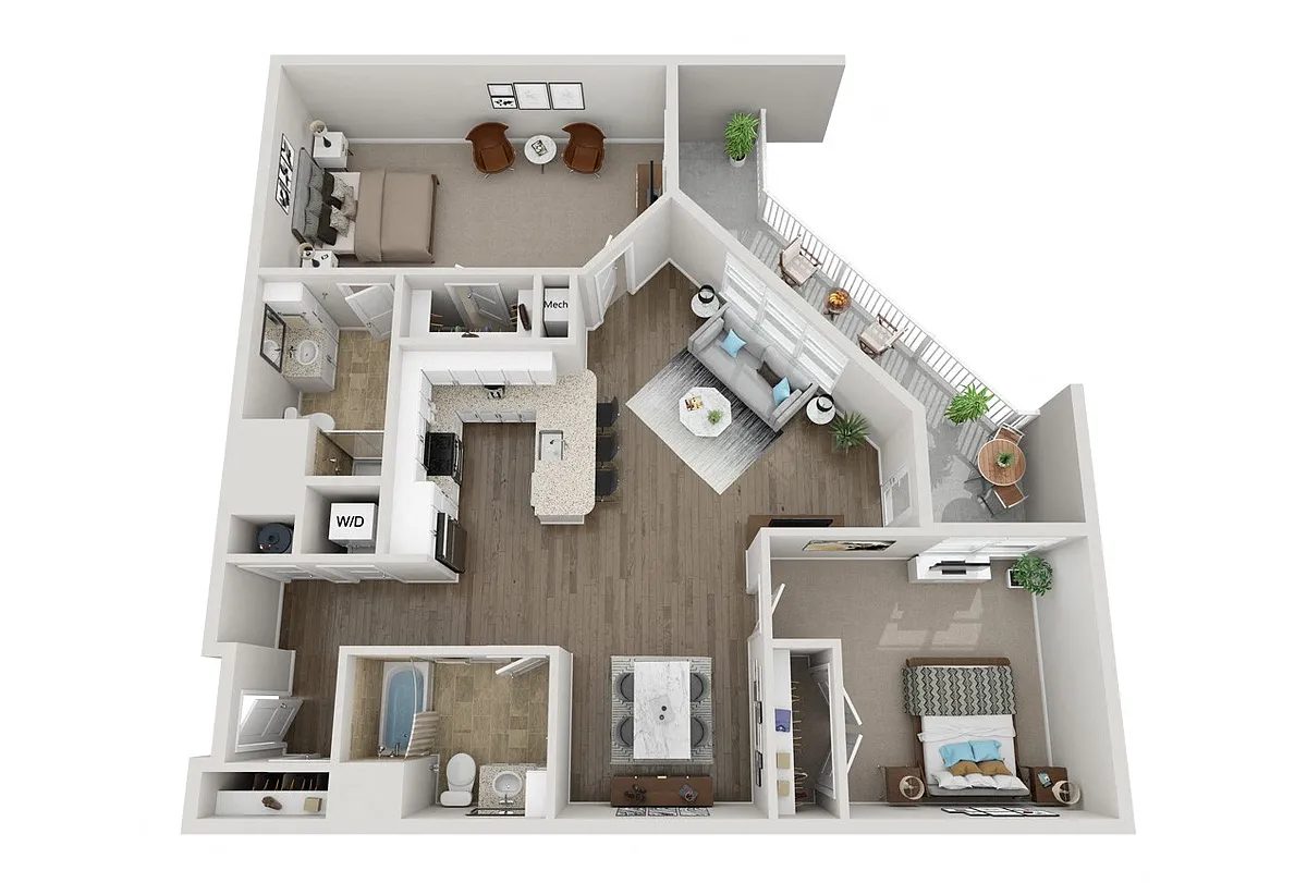 Floor plan Two Bedroom F Type Floorplan