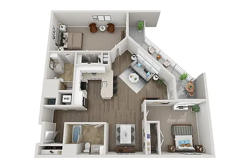 Floor plan Two Bedroom F Type Floorplan