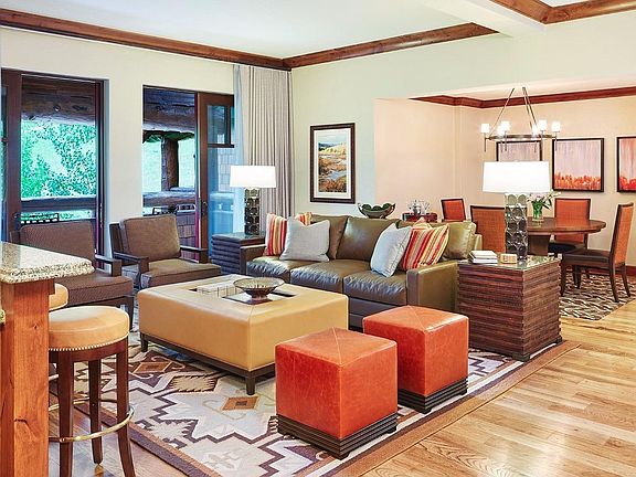 Recently remodeled living area of a typical residence at Timbers Bachelor Gulch