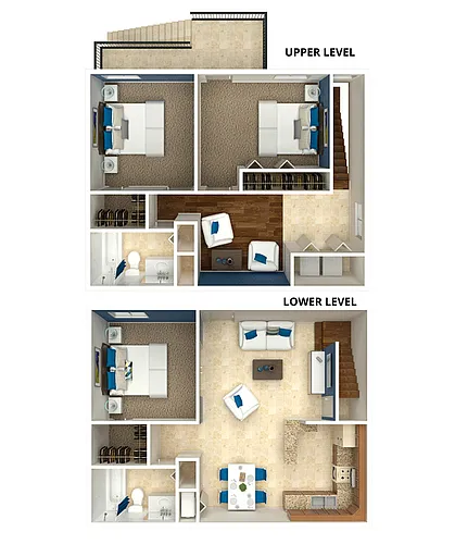 Floor plan 3 Bedroom Townhome