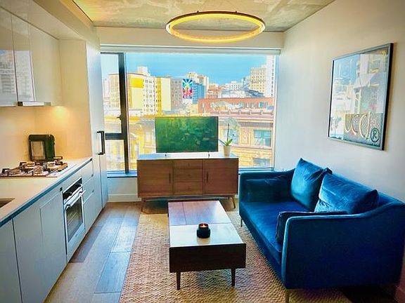 Living Room with city view facing Northwest