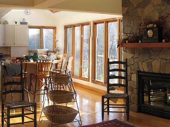 Gourmet Kitchen w/ fireplace 