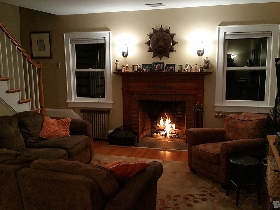 Living room with fireplace