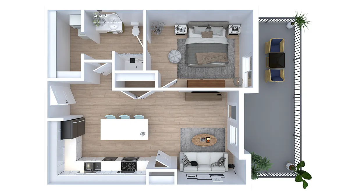 Floor plan GH One Bedroom