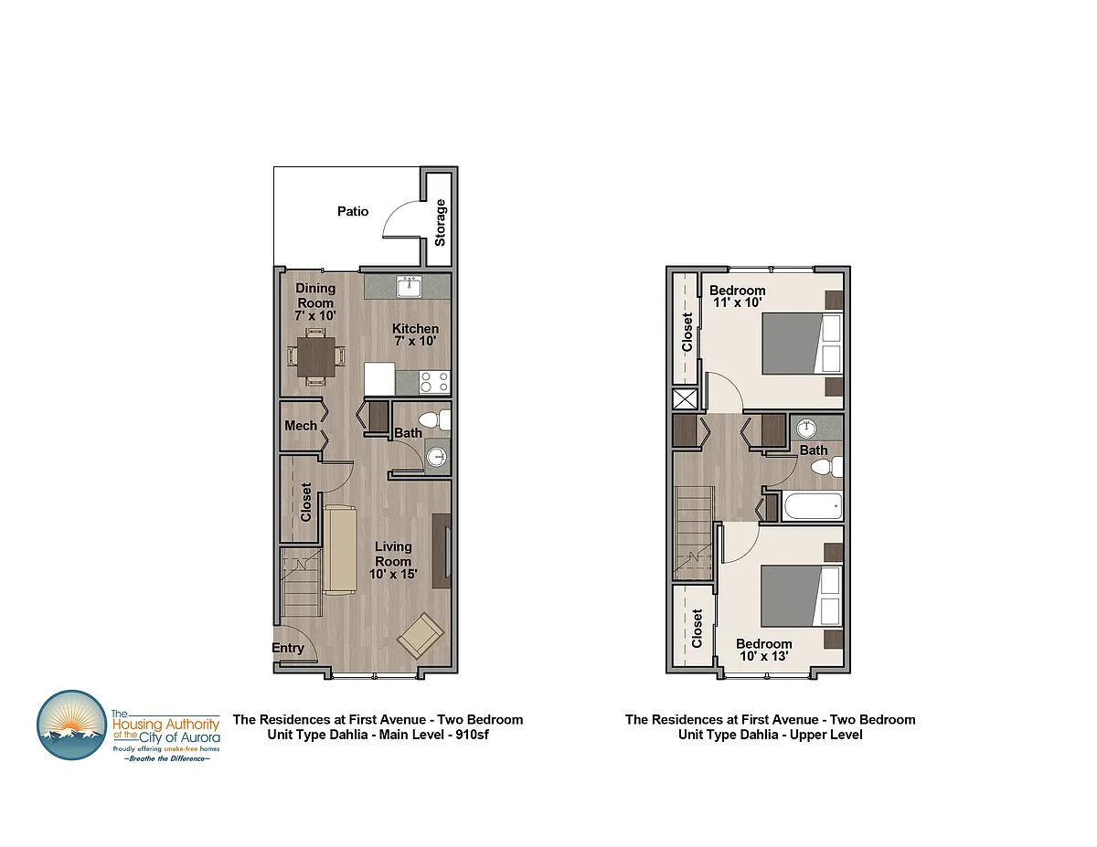 Floor plan Dahlia 2-Bed