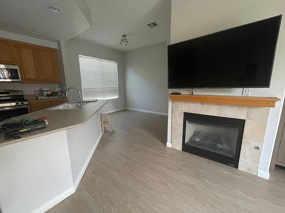 Dining room, kitchen, and living room