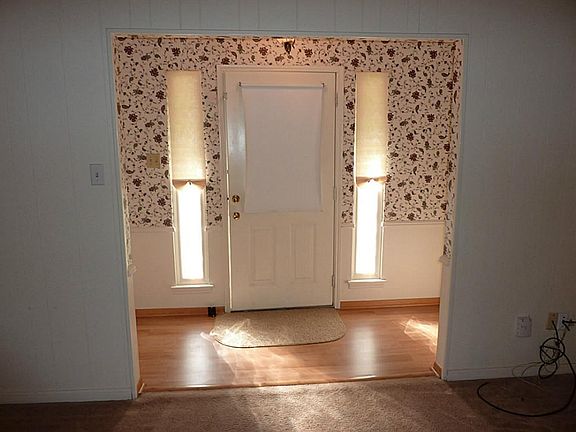 Laminate wood flooring in entry