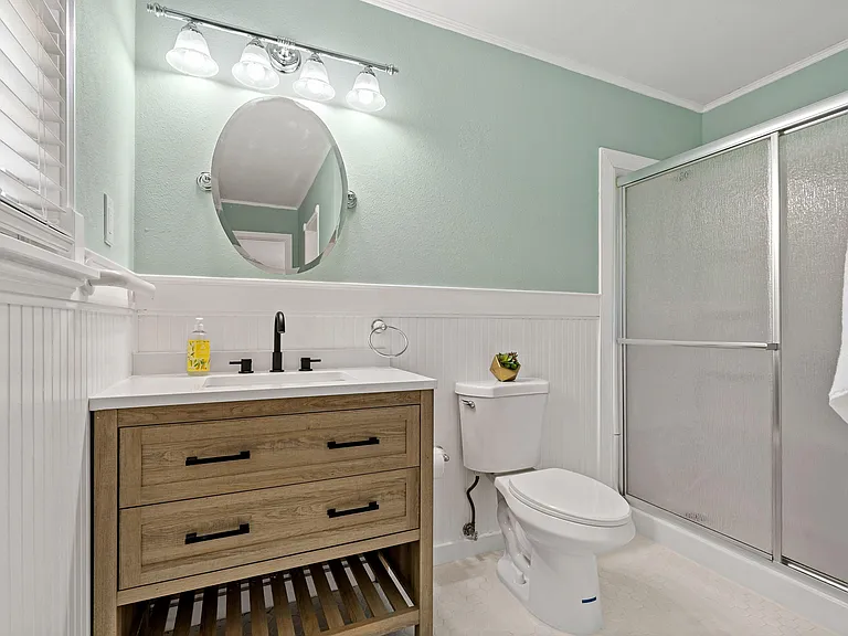 Master bath with shower stall.