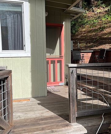 front entrance with deck