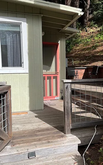 front entrance with deck