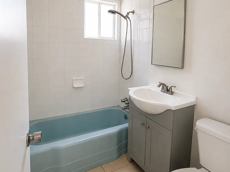 bathroom with new vanity