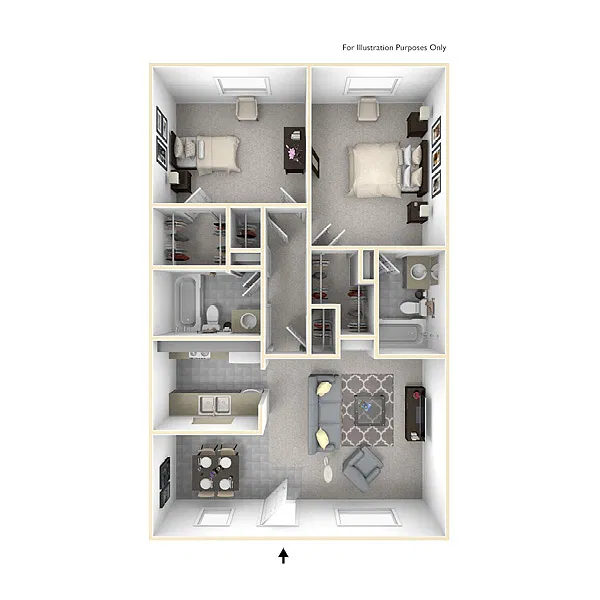 Floor plan 2 bedroom 2 bath