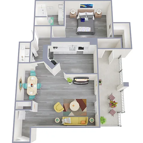 Floor plan A4 | 1 Bed | 1 Bath | Upgraded