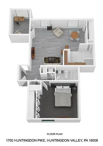 Floor plan 1 Bedroom w/ Den