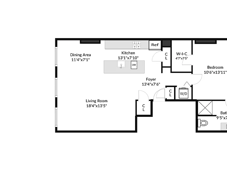 Floor Plan of 19 Main Street, Apartment #3.