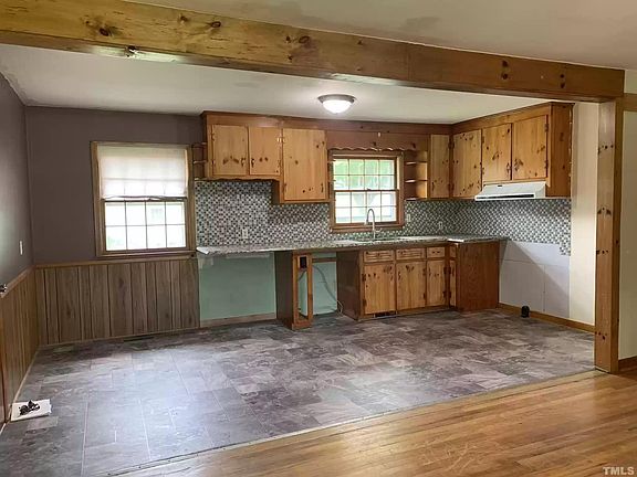 Kitchen with wood cabinets