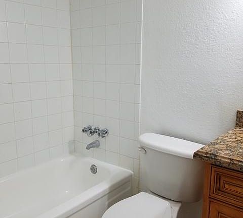 Clean bathrooms, water efficient toilets with granite counte