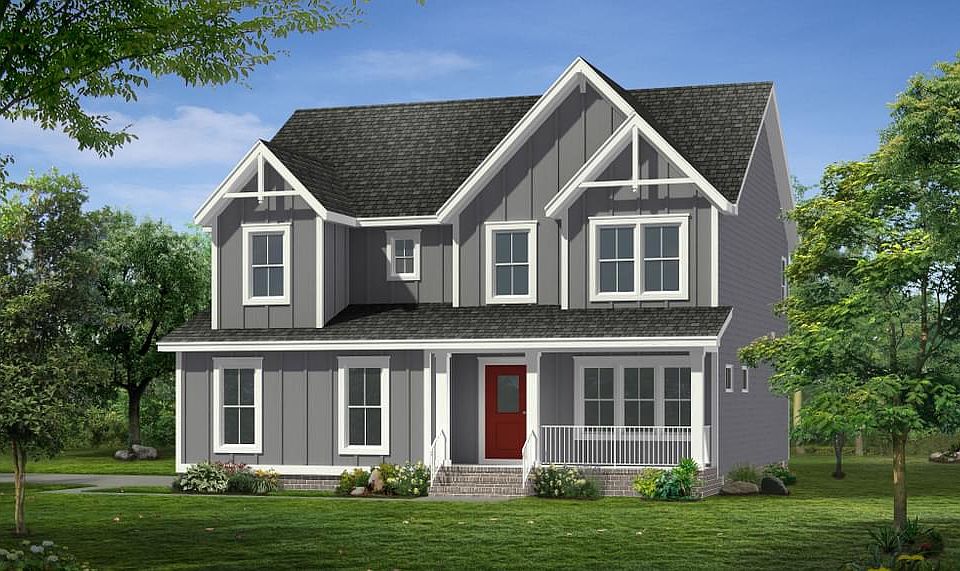 Farmhouse Elevation with Side Entry Garage
