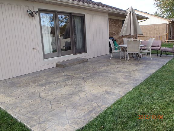big stamped concrete patio